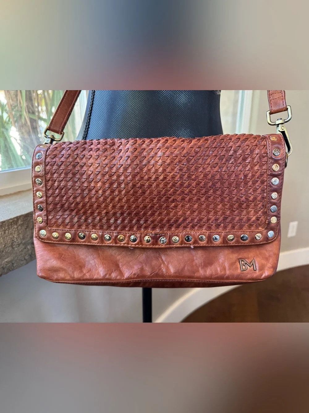 Belleza Mandova Kompanero The Sling Woven Leather Retro Crossbody Bag Boho Purse